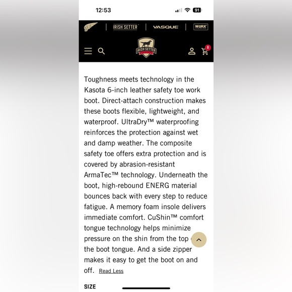 NWOT Irish Setter Kasota work boots, style 83636, men’s size 9 - Picture 11 of 11